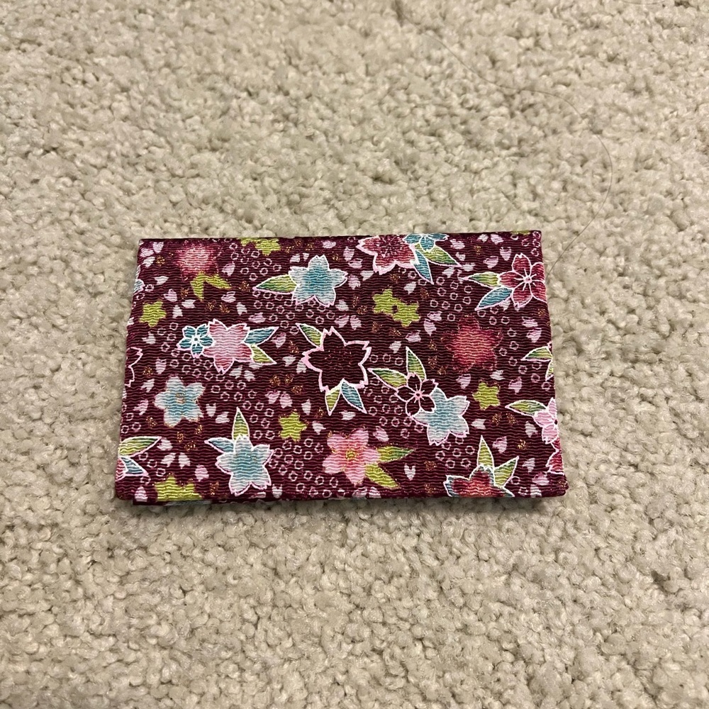 NWOT Card or Picture Holder made with Japanese Fabric Sakura Print
